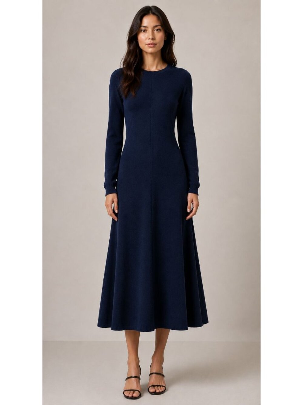NOTSHY Cashmere Midi Sweater Dress Navy Blue Size Medium NWT